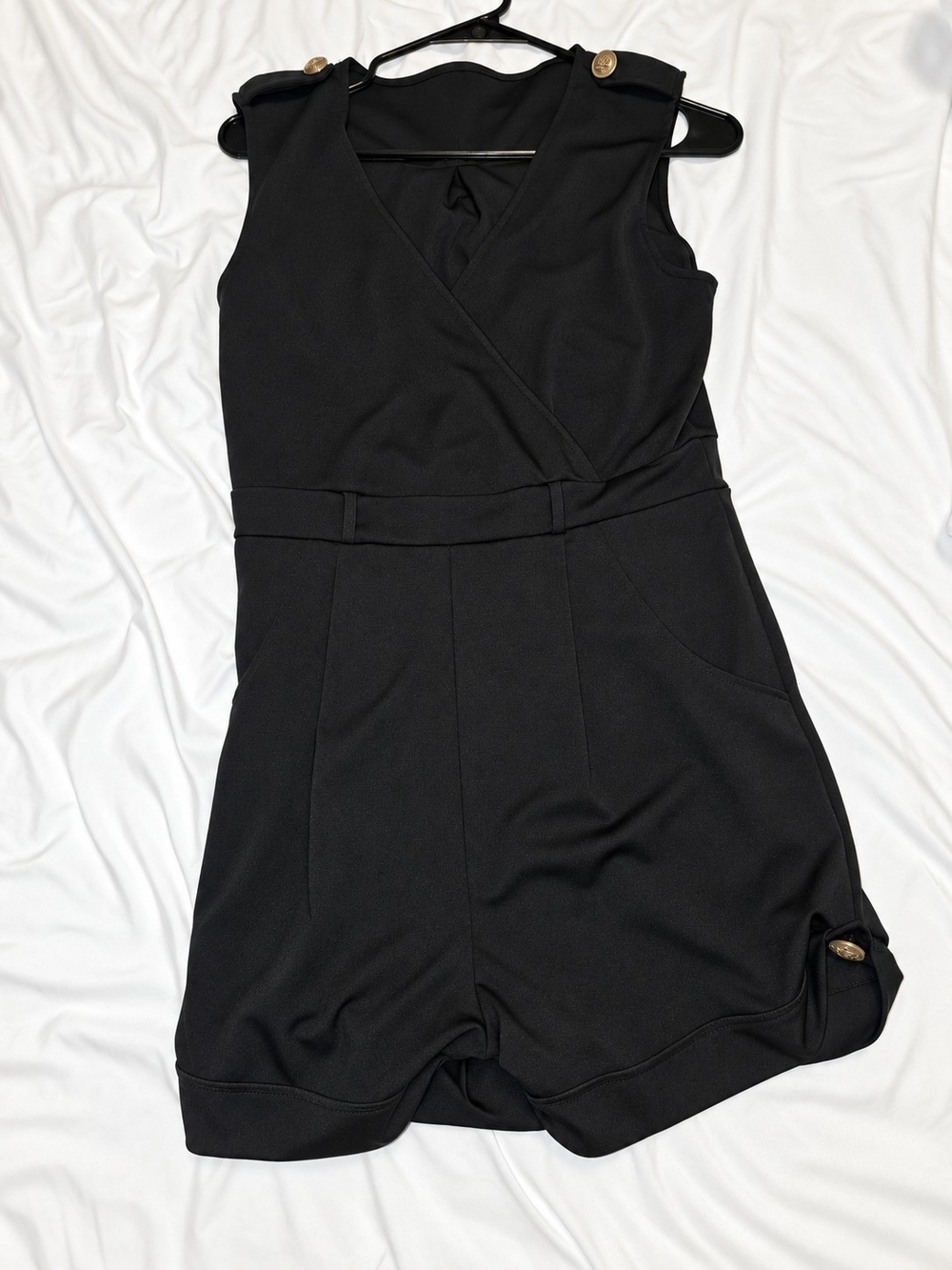 Kids Black Sleeveless One-Piece Romper